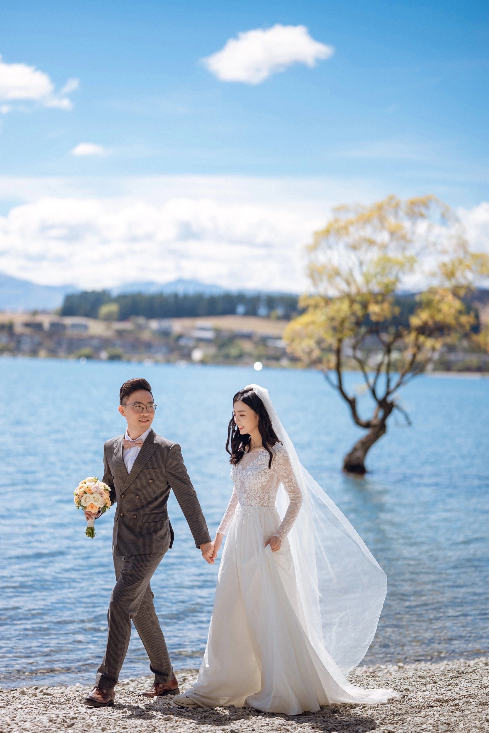 瓦纳卡山顶直升机婚礼(外景拍摄)