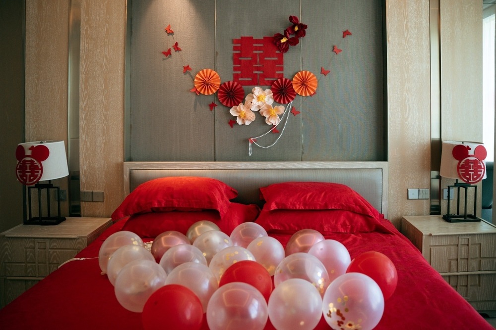婚礼当天房间布置