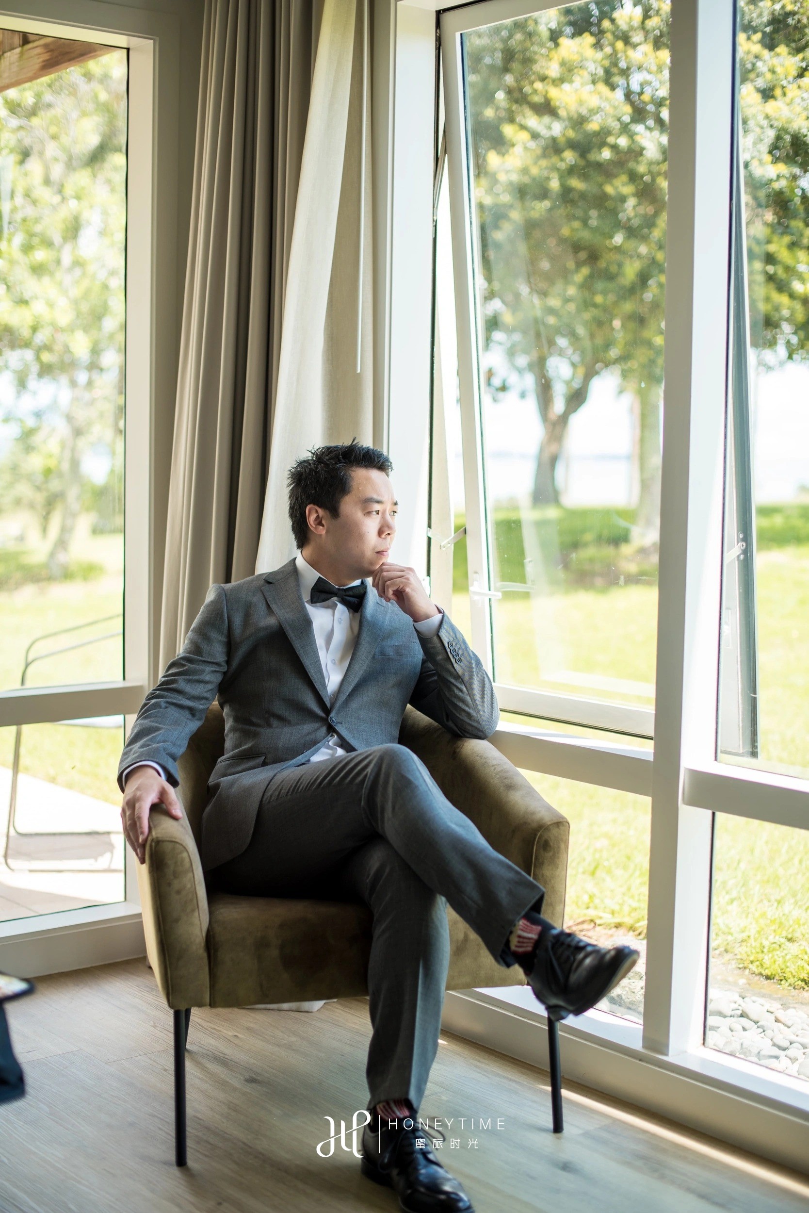 新西兰奥克兰海景高尔夫草坪婚礼(婚前准备)