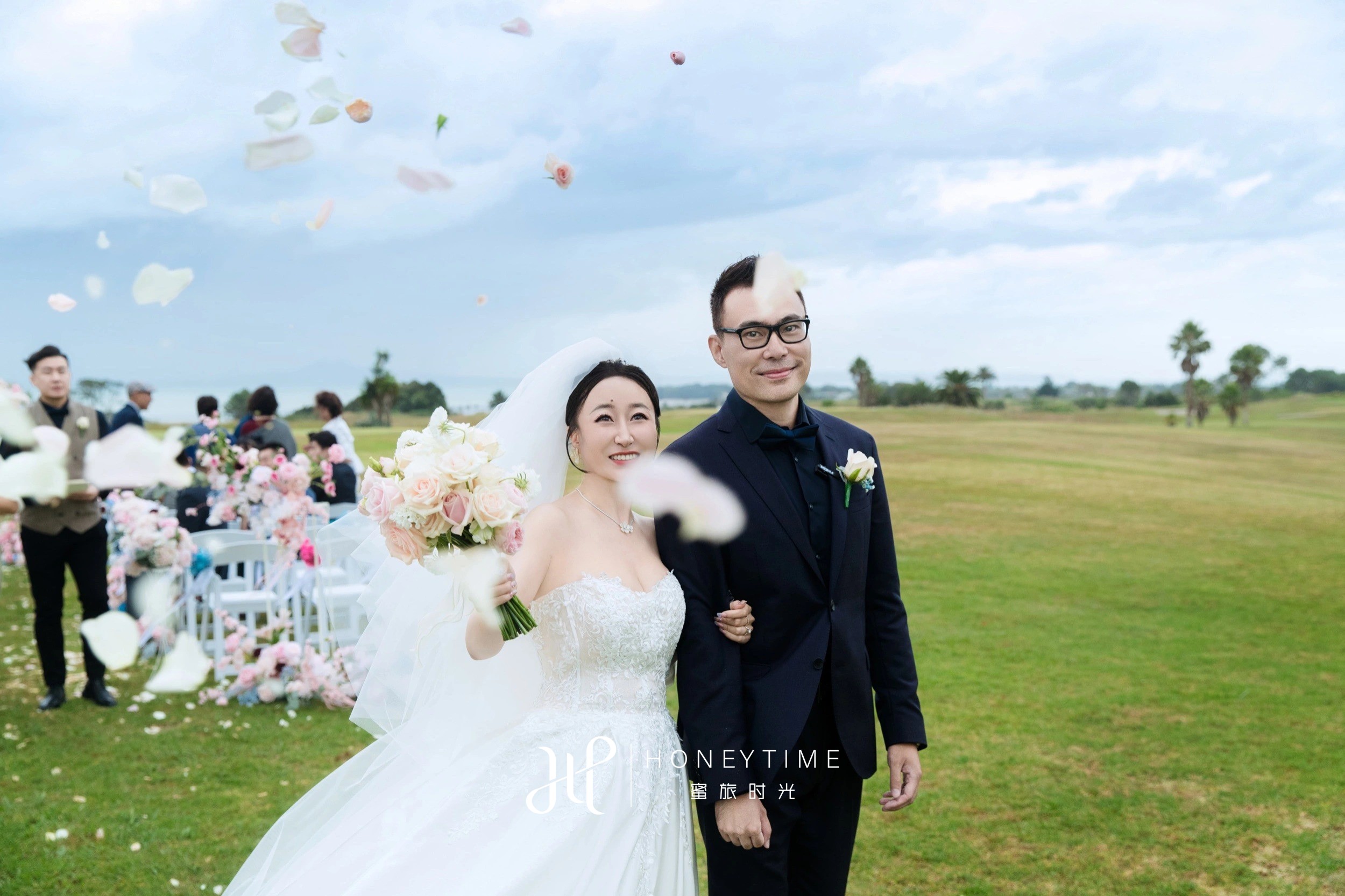 新西兰奥克兰海景高尔夫草坪婚礼(婚礼仪式)