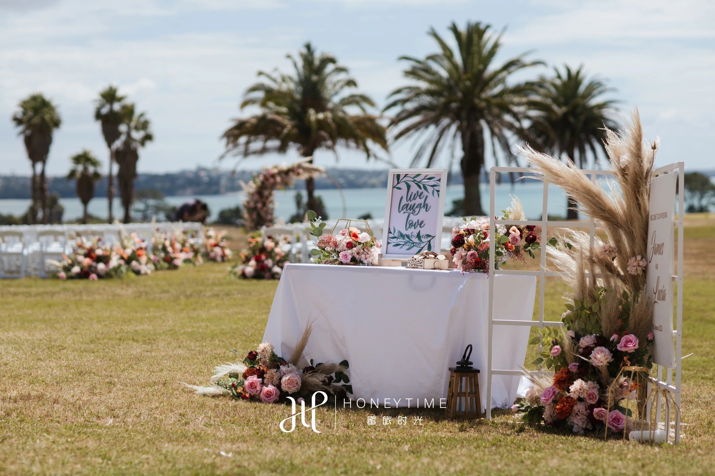 新西兰奥克兰海景高尔夫草坪婚礼(婚礼仪式)