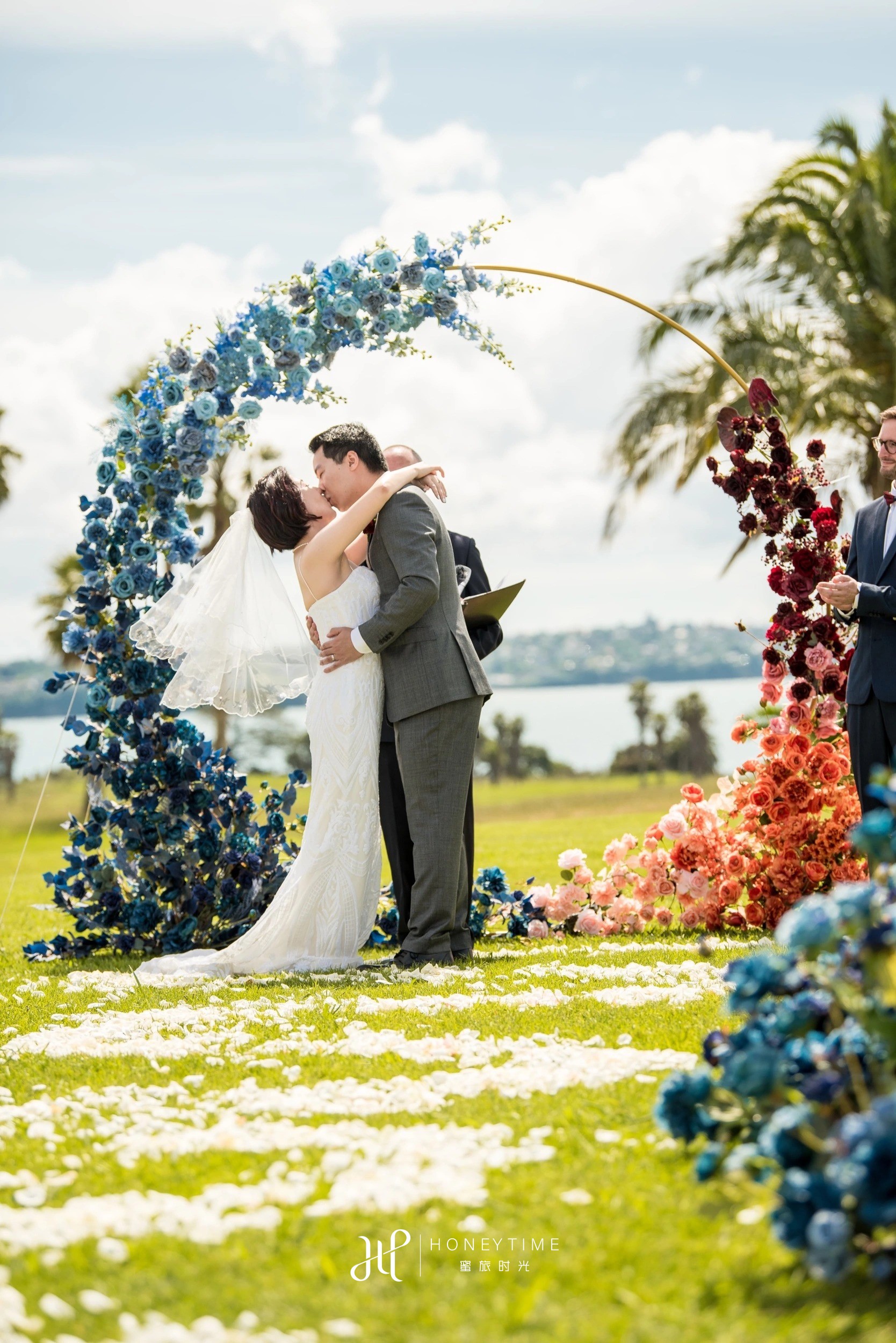 新西兰奥克兰海景高尔夫草坪婚礼(婚礼仪式)