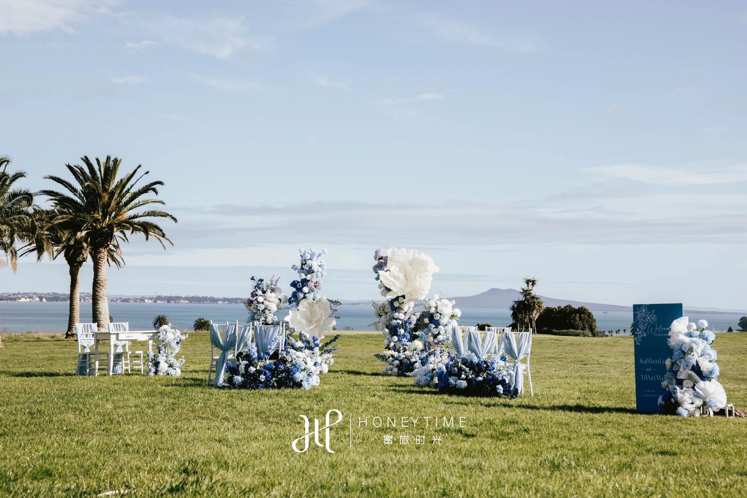 新西兰奥克兰海景高尔夫草坪婚礼(婚礼仪式)