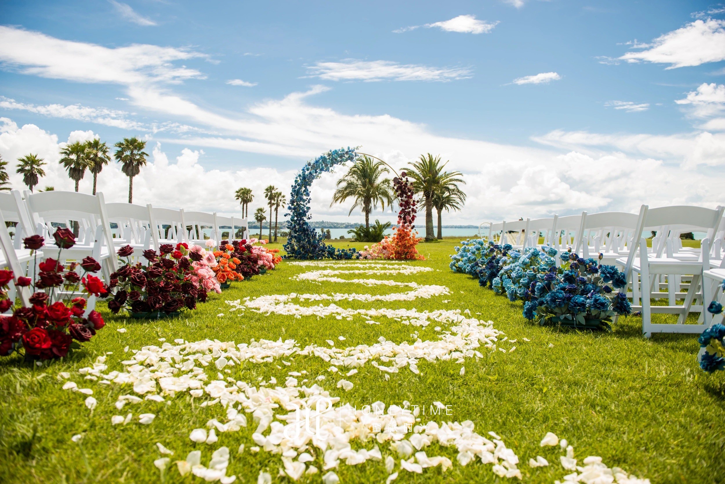 新西兰奥克兰海景高尔夫草坪婚礼(婚礼仪式)