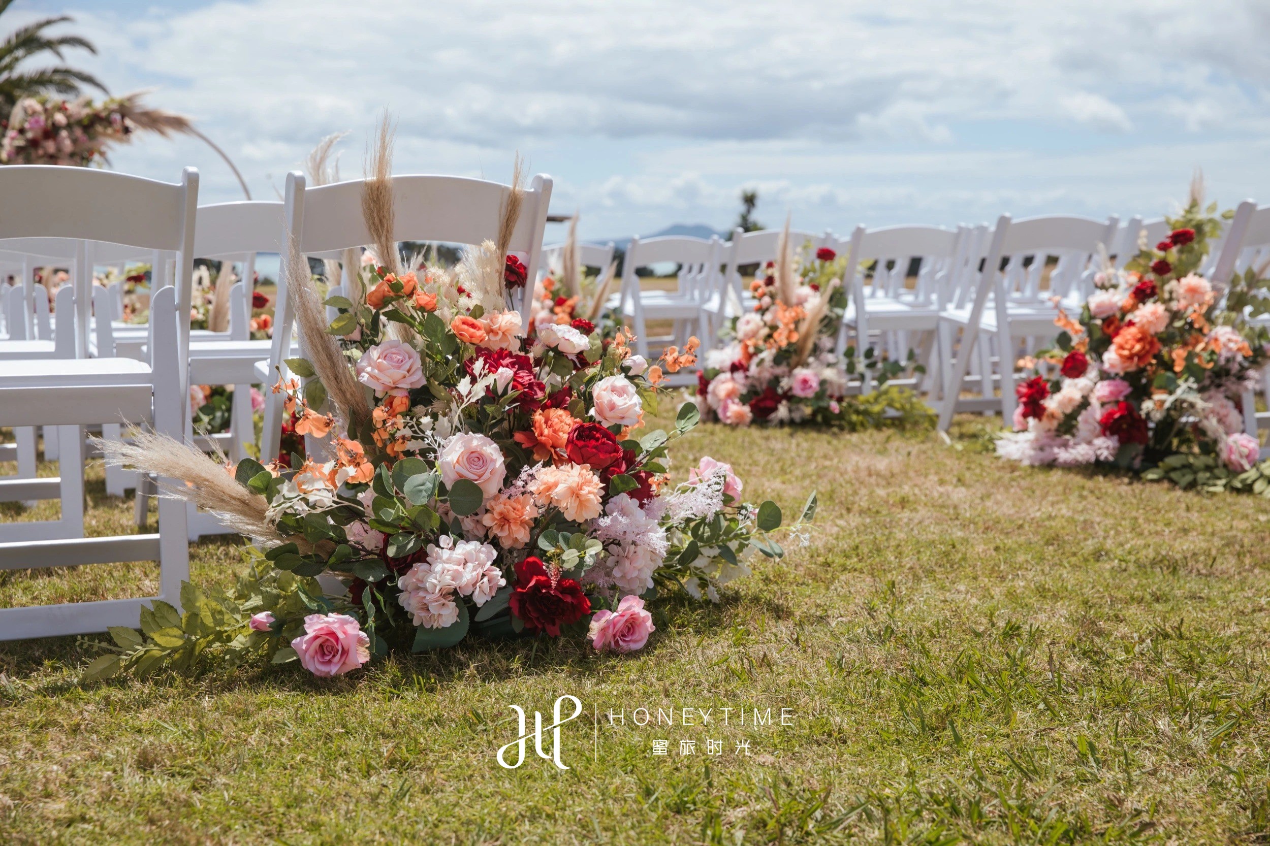 新西兰奥克兰海景高尔夫草坪婚礼(婚礼仪式)