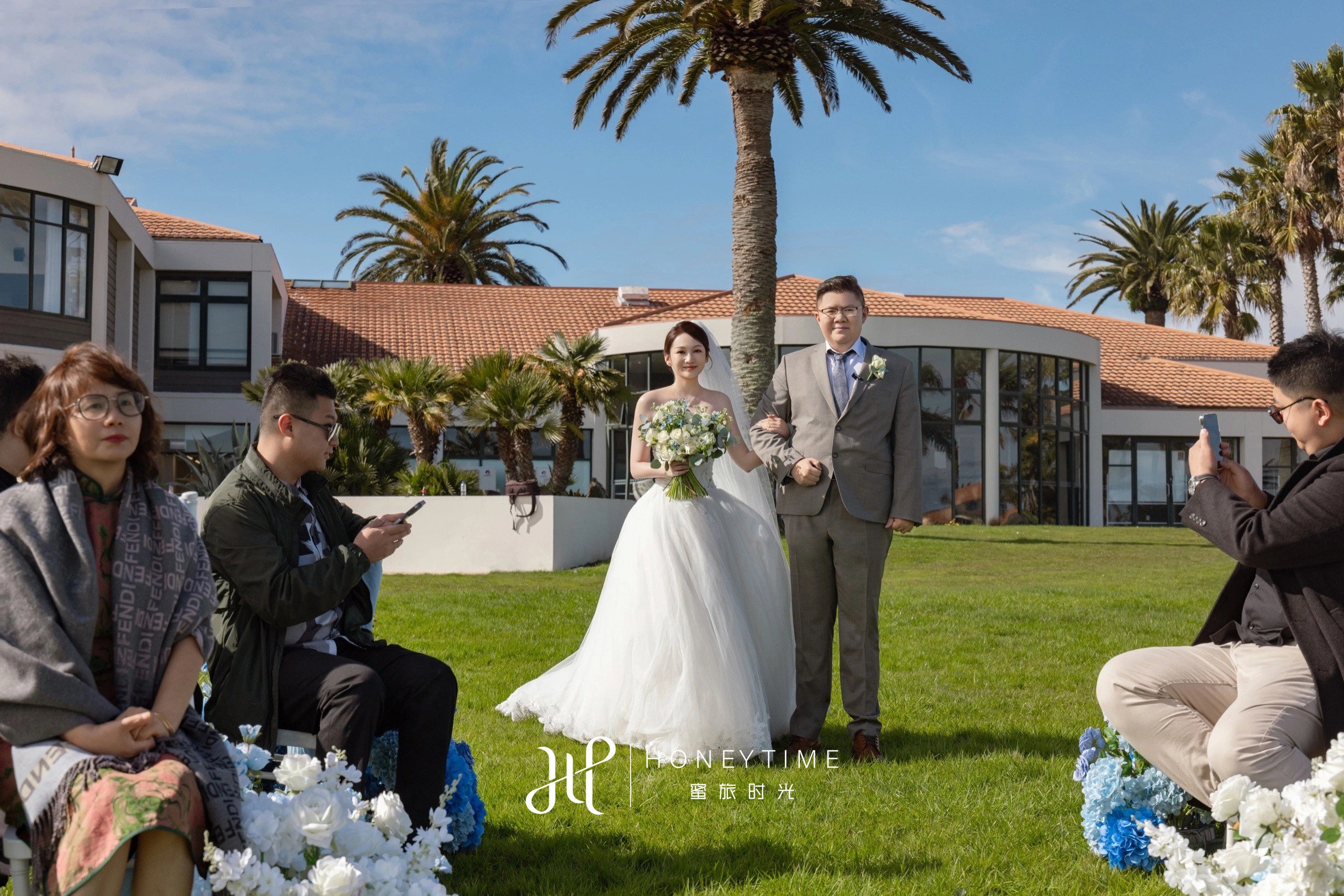 新西兰奥克兰海景高尔夫草坪婚礼(婚礼仪式)