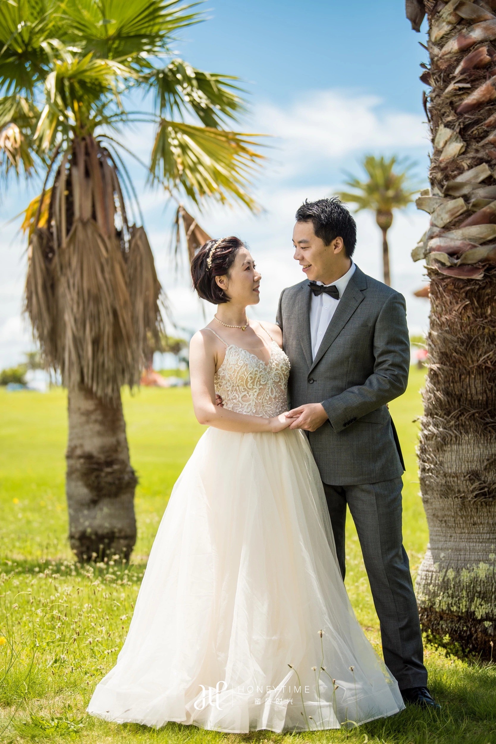 新西兰奥克兰海景高尔夫草坪婚礼(外景拍摄)