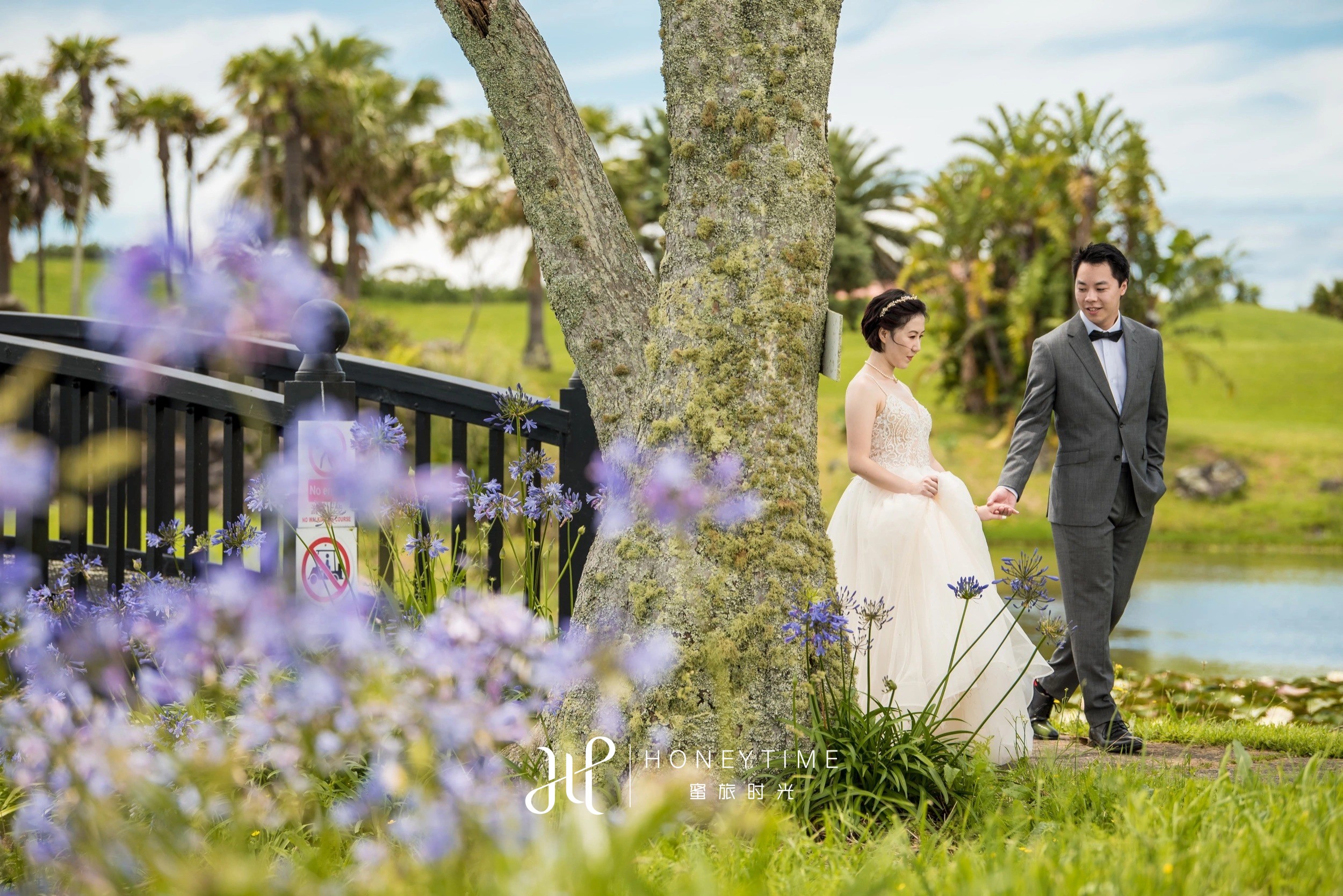 新西兰奥克兰海景高尔夫草坪婚礼(外景拍摄)